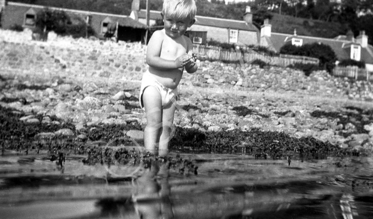 George Maclennan (1920-2001) on the beach at North Kessock c1924. He was a nephew of the famous phot.....