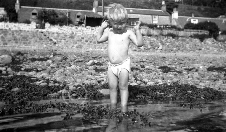 George Maclennan (1920-2001) on the beach at North Kessock c1924. He was a nephew of the famous phot.....