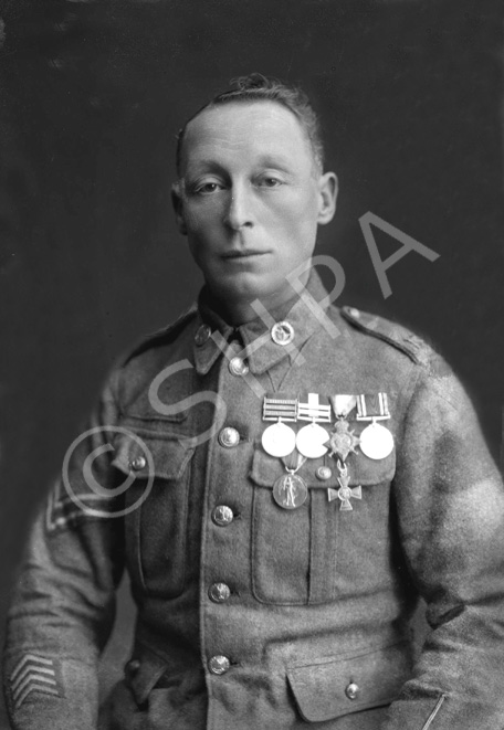 Mr McFarlane, Gamekeeper, Stronlairg, Whitebridge, Stratherrick. He wears the Queen's South Africa Medal 1899, the King's South Africa Medal 1901, the 1914-1915 Star, the British War Medal and the Victory Medal. The cross is the Imperial Russian 'Cross of St.George.'
