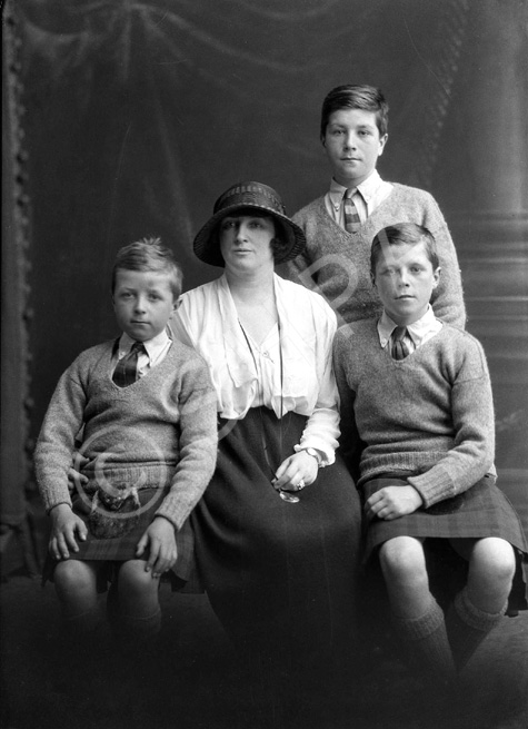 Mrs Somerville with sons, Invergordon. 