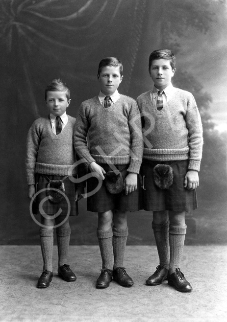 Somerville boys in kilts, Invergordon. 