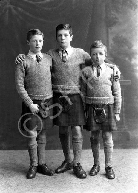 Somerville boys in kilts, Invergordon. 