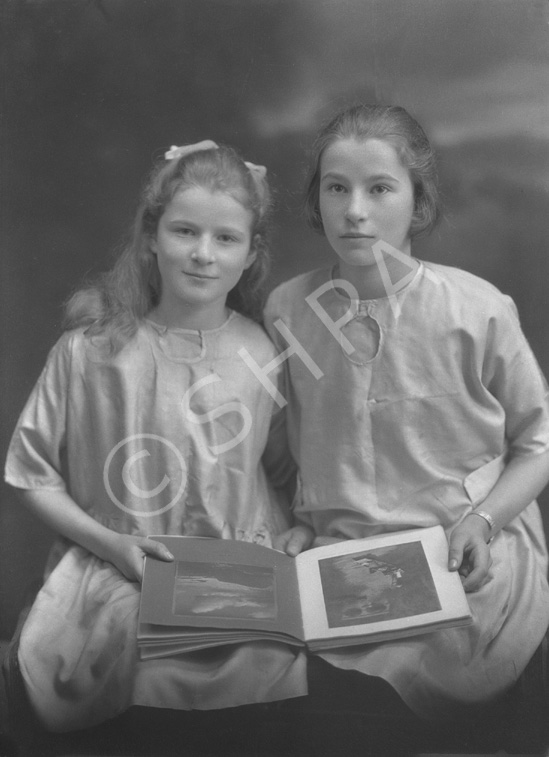 A. Paterson, Saltburn, Invergordon c.1923. Leslie and Mary Margaret Scott Paterson, the two daughters of Alexander Paterson (1877-1955), Managing Director A&G Paterson of Invergordon Ltd, wood merchants; and his wife Edith Forsyth whose family lived and farmed at Balintraid, Ross-shire.