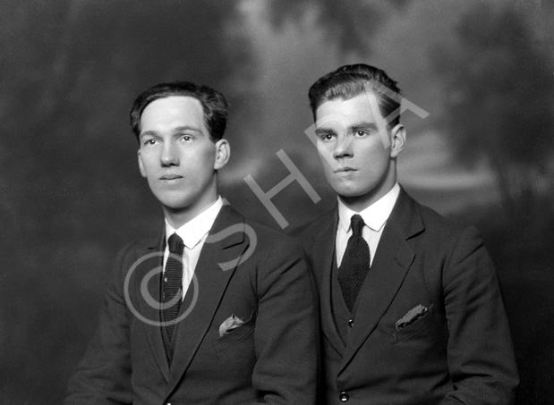 Private Philips with Lance-corporal C.W. Sunby, Seaforth Highlanders Depot, Fort George. Out of uniform. 
