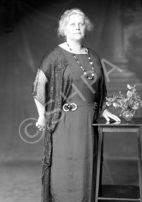 Mrs Peter Paterson, Kiltearn, Inverness. Anne Margaret Mackintosh, born 1870 was a domestic servant when she met and married master baker Peter Paterson in 1897. By 1911 they had adopted a daughter, Dorothy M. Robertson. When her sister died of tuberculosis in 1913 (her brother-in-law had died earlier) she took in their children, James Daniel Mackintosh (1905-1970) and Margaret Elizabeth (Maisie) Mackintosh (1907-1920) see ref: 23126. After his sister died, James Daniel emigrated to the USA in 1923, and Peter, Anne and Dorothy Paterson followed in 1925 with their final destination Michigan, Detroit. Peter Paterson was the brother of famous photographer Andrew Paterson (1877-1948). 