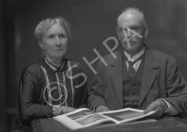 John Rose Frew (1855-1927). Master watchmaker and Provost of Dingwall (1909-1912) with Mrs Frew, nee Marjory Duff Wilkie (1850-1935). Their fifth of seven daughters, Jessie Dallas Frew (1885-1963), married writer Neil M. Gunn. (See 45732b).