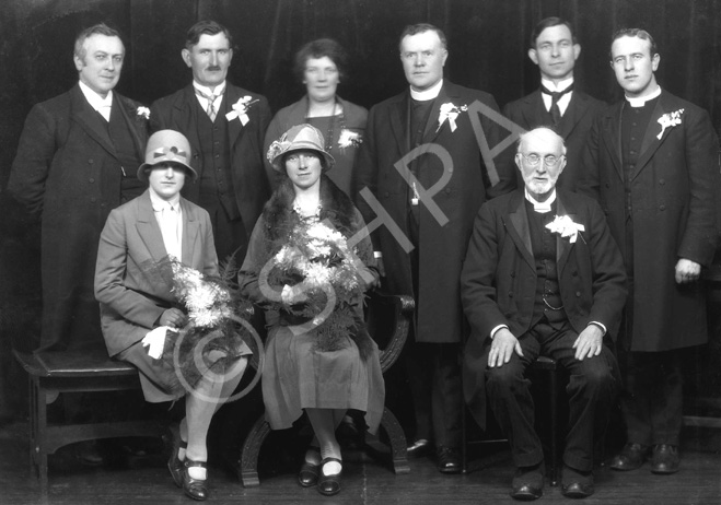 Church group, with Rev. John MacLeod at left. #