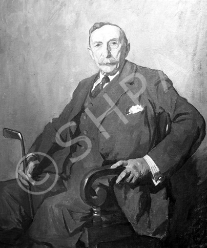 John Sutherland, Secretary of the Dornoch Golf Club in 1933. Painting by David Alison (1882-1955). A similar painting of Sutherland by Alison is hanging in the Dornoch Council Chamber.
