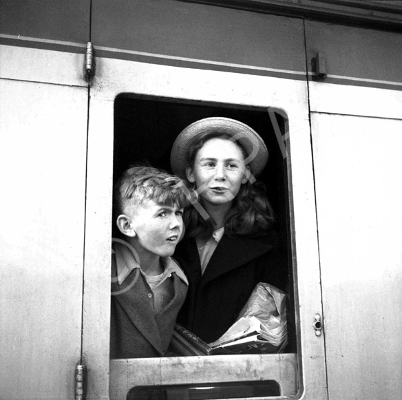 Patricia and Lawrence Mayhew at Inverness Station.  