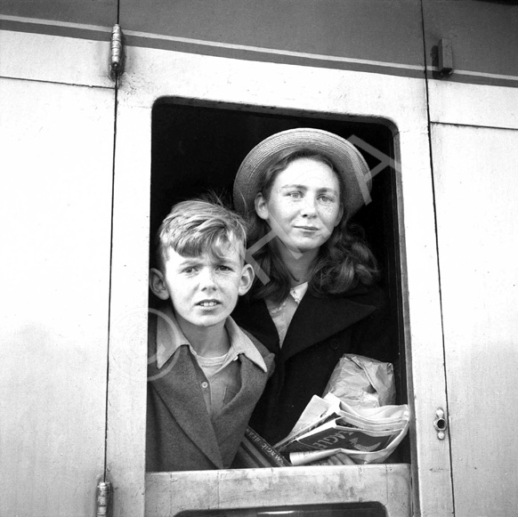 Patricia and Lawrence Mayhew at Inverness Station.  