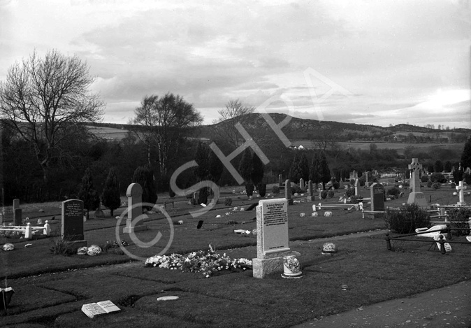 Unidentified cemetery. The centre white headstone is for Margaret MacRae (d.1922), wife of Jacob Mat.....