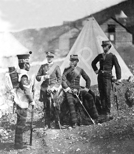 Officers of the 71st Highlanders, Sebastopol 1856. Copy with blocking removed.*