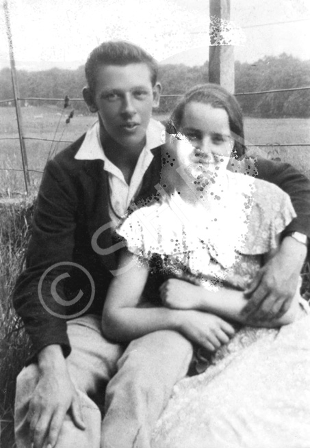 Young man, May 1935, uncropped original version. Damaged plate. # .....