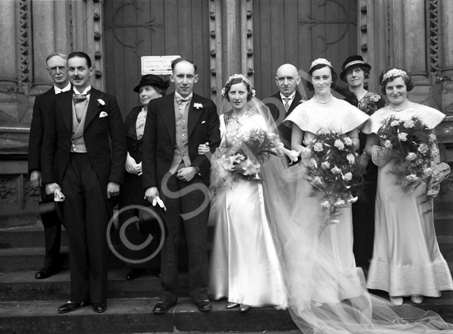 Wedding portrait on the steps of Inverness Cathedral. #.....