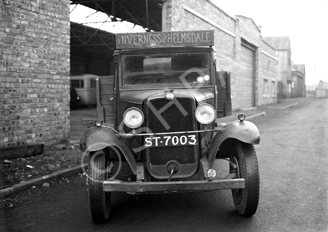 Hugh Allan's lorry in Strother's Lane, Inverness c1936. He delivered between Inverness and Helmsdale. * 