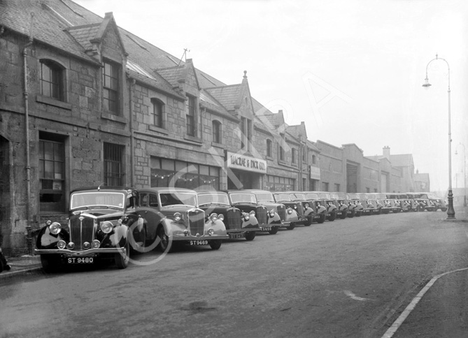 A collection of Wolseley's outside Macrae & Dick in Strother's Lane, Inverness in 1938.*.....