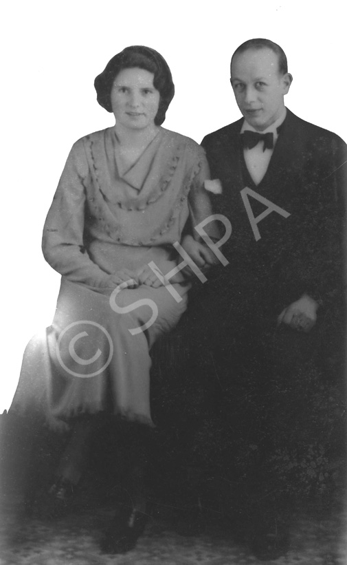 Mrs Capaldi Jan 1938. Image 31608b of a child was to be super-imposed onto this photograph, with the child's hand resting on Mrs Capaldi's knee.