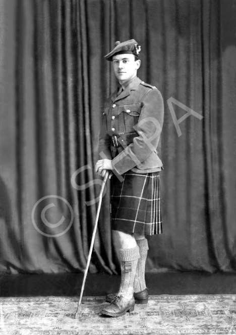 2nd Lt Lochore, Seaforth Highlanders. John Alexander Lochore was the son of Sir James Lochore and married Hazel Mary Brooke, daughter of Sir Robert Weston Brooke, 2nd Bt. and Margery Jean Geddes, on 21st February 1942. He gained the rank of Major in the service of the Seaforth Highlanders and was killed in action on 30th June 1944 at Normandy, France. 