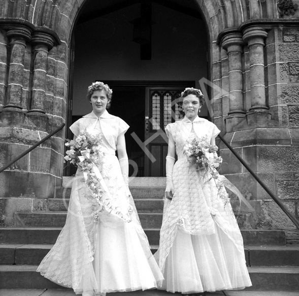 Bridesmaids for the Roma Conn - Joe Morris wedding, Crown Church,  Inverness. 