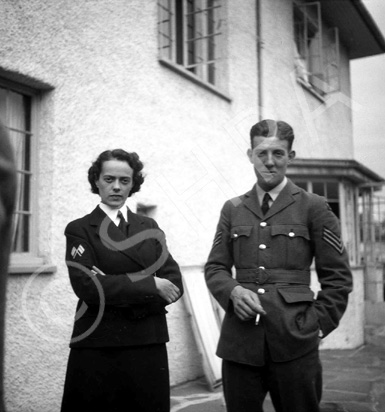 Crookall - Saunders wedding day, July or August 1941 at 7 Culduthel Gardens, Inverness. John Crookall, later a Pilot Officer based in Orkney, married Hilda Saunders at the home of her sister, Stella Paterson and her husband Hector, son of the famous photographer Andrew Paterson (1877-1948).  