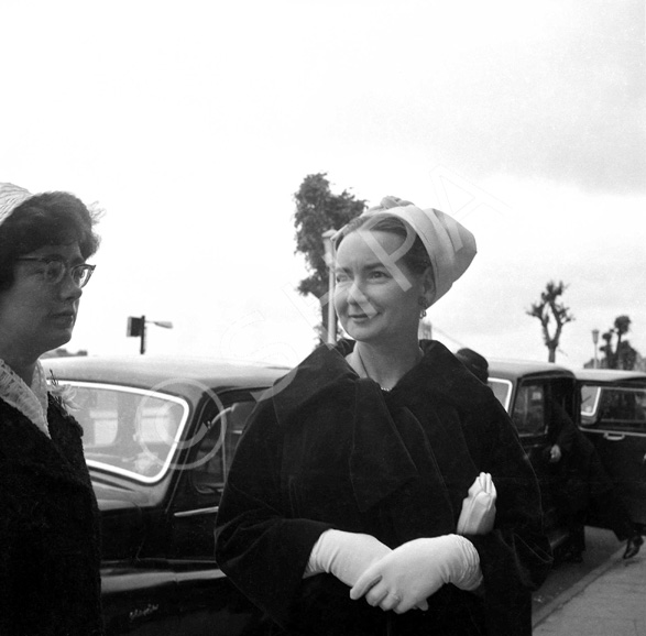 Series of images taken on Bank Street, Inverness, outside St. Columba's Church. Flora Sutherland of Broadford on the right.