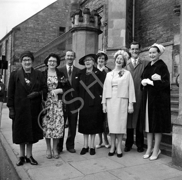 Series of images taken on Bank Street, Inverness, outside St. Columba's Church. Ronnie and Flora Sutherland of Broadford on the right.