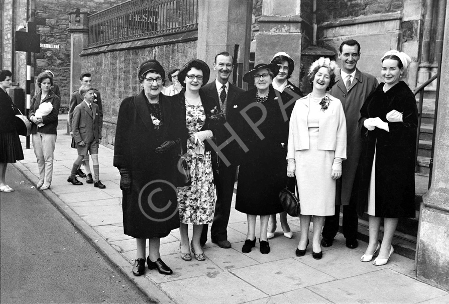 Series of images taken on Bank Street, Inverness, outside St. Columba's Church. Ronnie and Flora Sutherland of Broadford on the right.