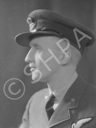 Pilot Officer McCall, Volunteer Reserve in the RAF with Half Wing Observer Brevet (in use until 1942).