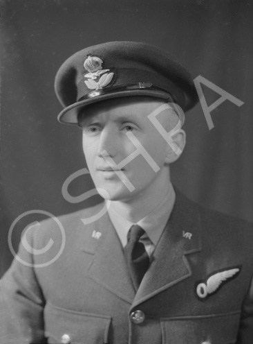 Pilot Officer McCall, Volunteer Reserve in the RAF with Half Wing Observer Brevet (in use until 1942).