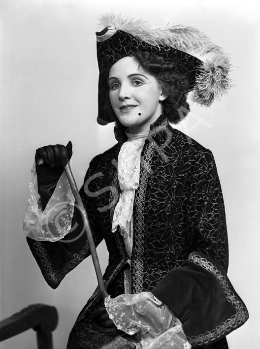 Miss Frances Mackintosh as Diana Vernon in a theatrical stage version of 'Rob Roy' in 1943.