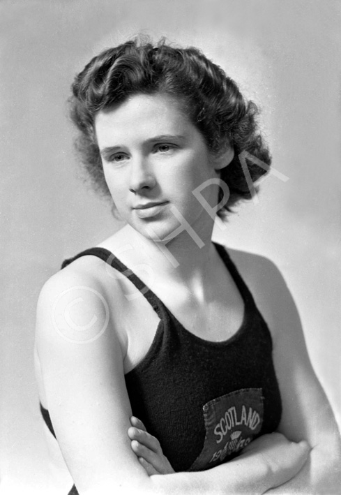 Miss Munro, Kingsmills Road, Inverness. Scotland 1938 (?) emblem on the swimsuit.