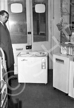 Interior of Mason's on Eastgate, featuring washing machines and boxes of Daz.* 