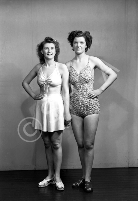 Miss M. Young, Nelson Street (left) and friend. Bathing contest. .....