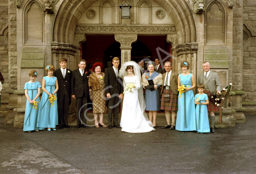 MacDonald - Hutcheon bridal, outside the Old Parish Church, Nairn. ~        .....