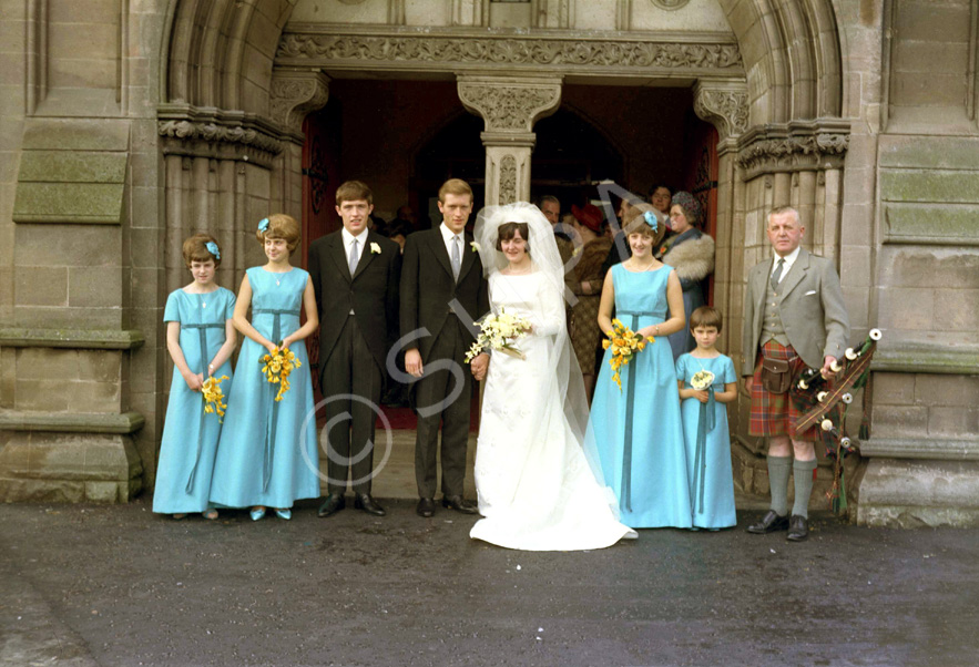MacDonald - Hutcheon bridal, outside the Old Parish Church, Nairn. ~