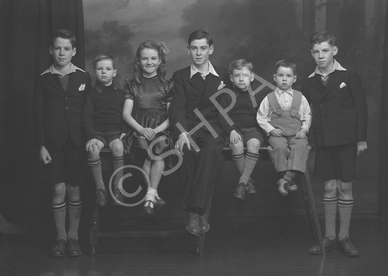 Stewart, Kessock Avenue, Inverness. Jimmy (far left) was twin brother to Sandy (far right). Willy (s.....