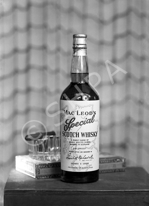 MacLeod's Special Scotch Whisky. A perfect blend of choice selected whisky blended in Scotland. 66 proof. Blended, bottled and guaranteed by Greenhill, MacLeod & Co., Inverness & London. *
