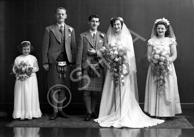 Robert Grant and Mary Barbour, Wyvis Place, Inverness. Early 1950s.
