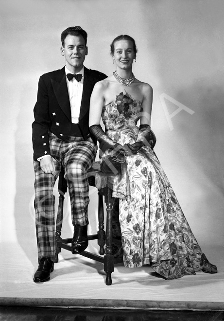 R.S. MacDonald, Eastgate, Inverness. December 1953. This is Captain James MacPherson who worked in R.S. MacDonald. He was a Scoutmaster in the 21st Inverness Old High Scouts when they met in the Scout Hut on Strothers Lane in the 1950s. It's believed he was an officer in the Gordon Highlanders and always wore tartan trews for evening dress instead of a kilt since he had an artificial leg. He left Inverness in 1955.  His dancing partner is Nursing Sister  F.I. MacPherson, Q.A.R.N.N.S. of the Royal Naval Hospital, Gosport.  Identification and information submitted by Duncan Chisholm.