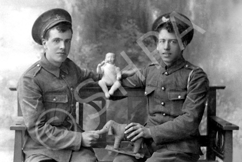 Captioned Provost James Grigor, Inverness. This image shows two soldiers from the First World War pe.....