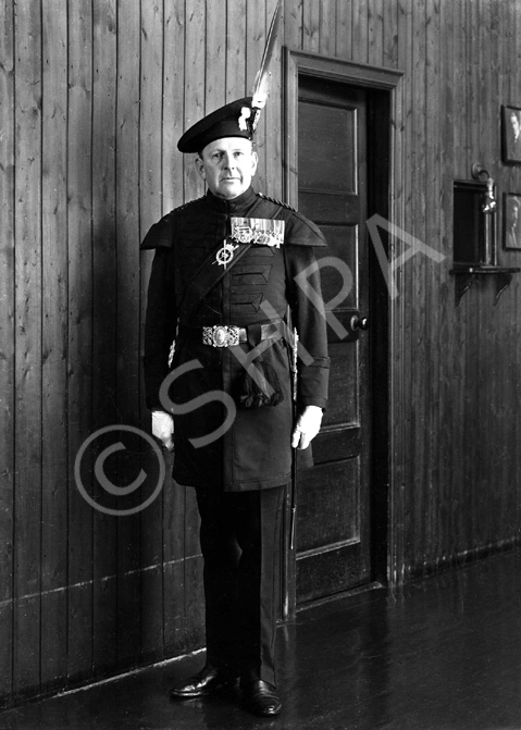Brigadier Kenneth James Garner Garner-Smith OBE, in the dress of the Royal Company of Archers. He joined the Seaforth Highlanders in 1927 and retired as a Brigadier in 1957. He lived at Aird House, Inverness and was a Burgh Councillor for 11 years. Married Mary Jean Macdonald (1914-2013) on 4th July 1933 at St. Marks Church, London. He died in 1994. Parents of Mary-Jean, Caroline and Jamie.