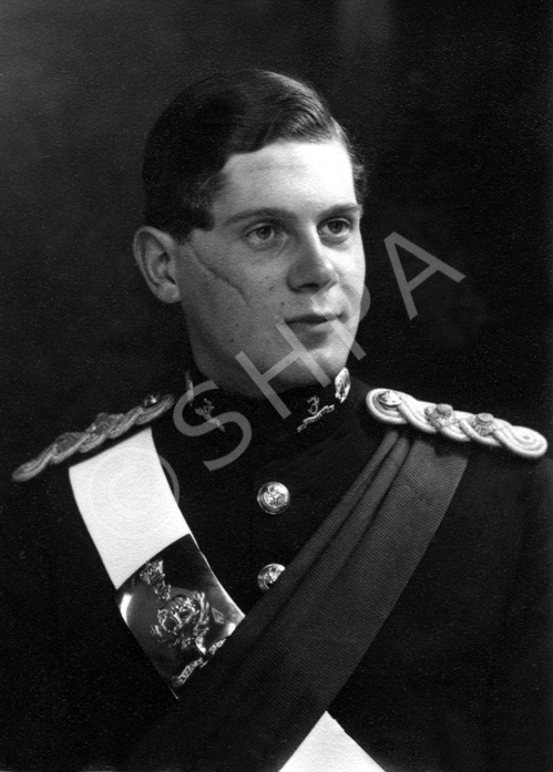 Lieutenant John C.O.R Hopkinson photographed in about 1956 as Adjutant of the Seaforth Highlanders D.....
