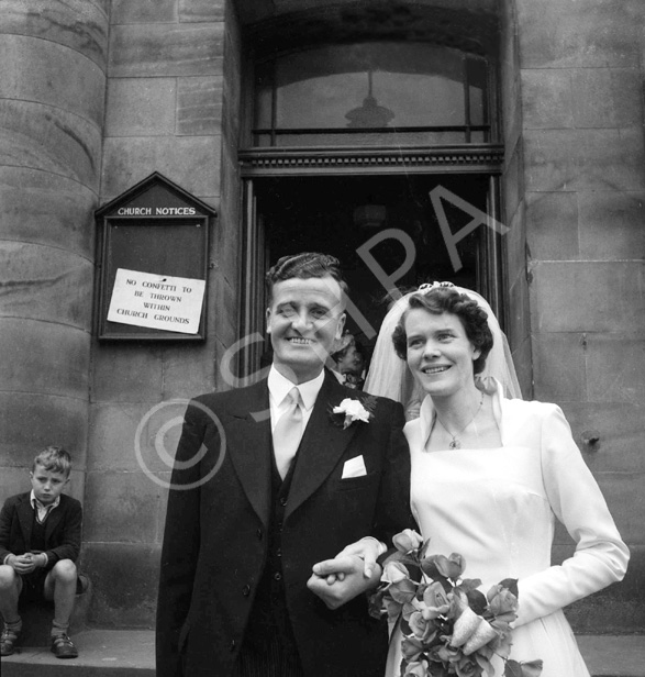 Wedding of Douglas and Dorothy Mackintosh, Dochfour Drive, Inverness. Outside West Church, Huntly St.....