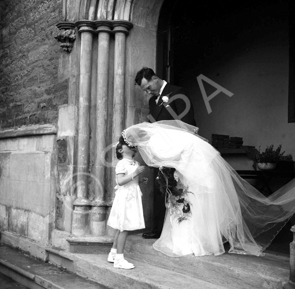 Mr & Mrs Angus MacLeod outside the St. Columba High Church, Bank Street, Inverness, now the CityLife Church. 