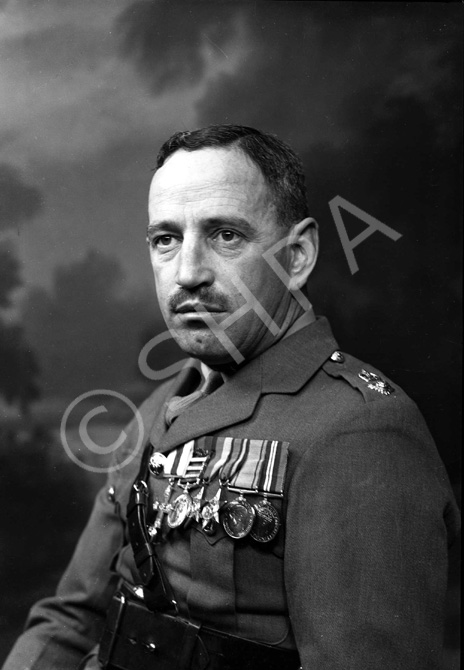 Colonel R.D Maclagan CBE, MC served in the Seaforth Highlanders from 1933 to 1960. The photograph was taken while he was commanding 11th Battalion Seaforth Highlanders TA in about 1958. On the amalgamation of the Seaforth and Cameron Highlanders in 1961 to form the Queen's Own Highlanders, he became Regimental Secretary at Cameron Barracks, Inverness until 1978. At one time was the army amateur boxing champion. 