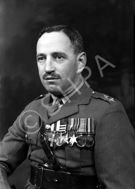 Colonel R.D Maclagan CBE, MC served in the Seaforth Highlanders from 1933 to 1960. The photograph was taken while he was commanding 11th Battalion Seaforth Highlanders TA in about 1958. On the amalgamation of the Seaforth and Cameron Highlanders in 1961 to form the Queen's Own Highlanders, he became Regimental Secretary at Cameron Barracks, Inverness until 1978. At one time was the army amateur boxing champion. 