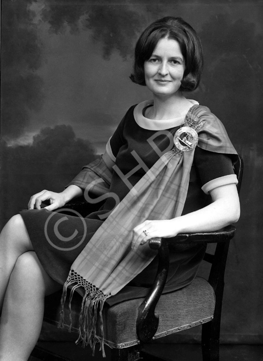 Mrs Miesegaes, Aird Cottage. She is wearing the MacDonald clan badge. (See also 47441a/e).