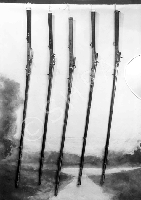 Percussion rifles, under the name Biscoe. Length of barrel 38 inches length of rifle 48 inches - Markings, N. Kendall Patent V.T. Smith's Improved Patent Studlock - Number on barrel 825. # 