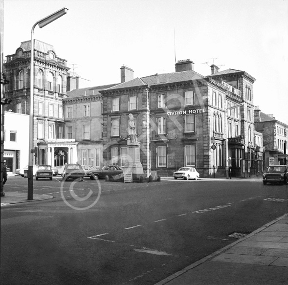 Station Hotel and Station Square, Inverness, 1971. (Now Royal Highland Hotel.) *.....