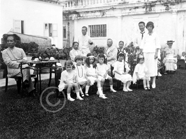 Sun Yat-sen (far left) with group of schoolgirls. Copy from December 1955. Sun Yat-sen (12.11.1866 - 12.3.1925) was a Chinese revolutionary and first president and founding father of the Republic of China (Nationalist China). As the foremost pioneer of the Republic, Sun is referred to as the 'Father of the Nation' in the Republic of China (ROC), and the 'forerunner of democratic revolution' in the People's Republic of China. Sun played an instrumental role in the overthrow of the Qing dynasty during the Xinhai Revolution. Sun was the first provisional president when the Republic of China was founded in 1912 and later co-founded the Kuomintang (KMT), serving as its first leader. Sun was a uniting figure in post-Imperial China, and remains unique among 20th-century Chinese politicians for being widely revered amongst the people from both sides of the Taiwan Strait. Although Sun is considered one of the greatest leaders of modern China, his political life was one of constant struggle and frequent exile. After the success of the revolution, he quickly fell out of power in the newly founded Republic of China, and led successive revolutionary governments as a challenge to the warlords who controlled much of the nation. Sun did not live to see his party consolidate its power over the country during the Northern Expedition. His party, which formed a fragile alliance with the Communists, split into two factions after his death.  